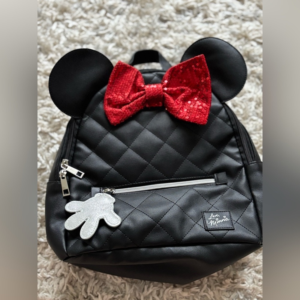 Minnie Mouse Mini Backpack Black Red